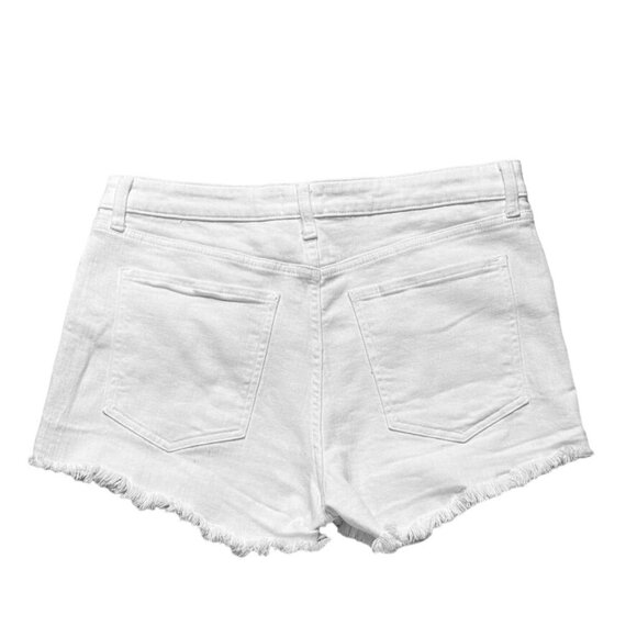 PISTOLA Women's Shorts White Cotton Denim Jean Frayed Edge Hem Stretch Size 32 - Picture 10 of 15